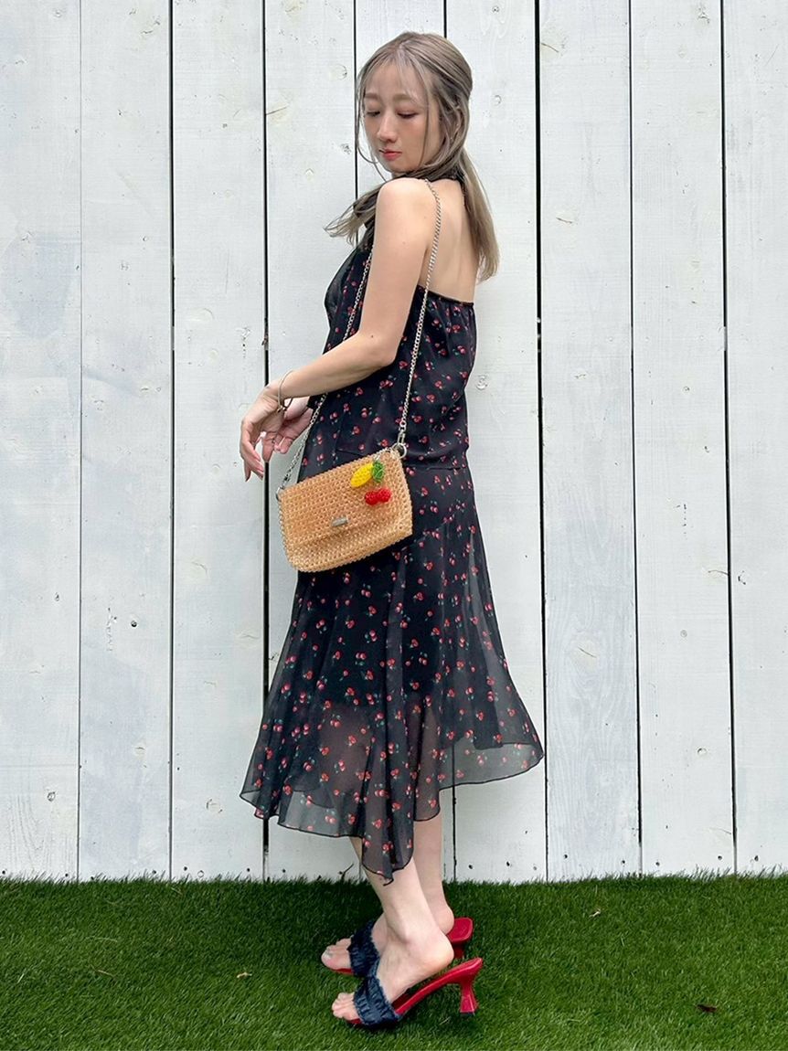 LILY BROWN「フリンジリボンミュールサンダル」|サンダル|