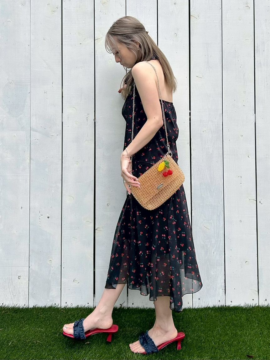 LILY BROWN「フリンジリボンミュールサンダル」|サンダル|