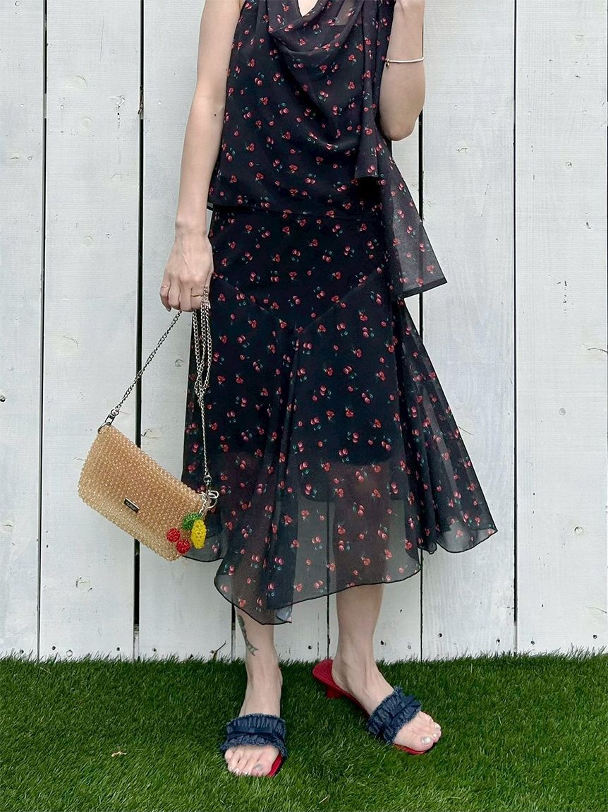 LILY BROWN「フリンジリボンミュールサンダル」|サンダル|