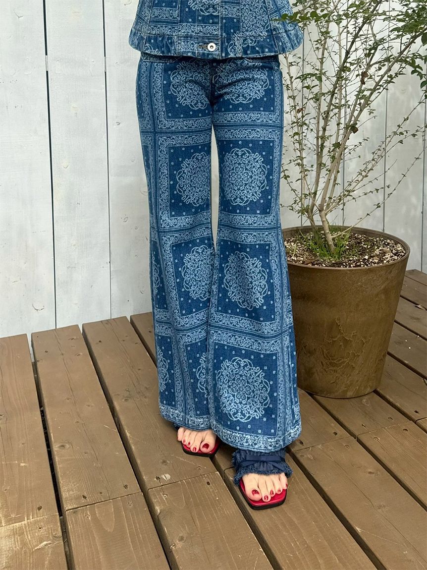 LILY BROWN「フリンジリボンミュールサンダル」|サンダル|