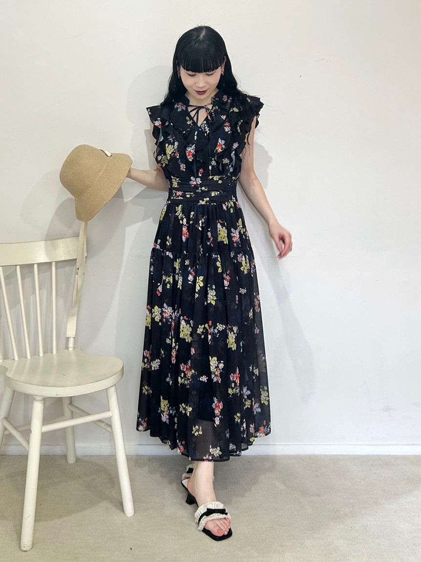 LILY BROWN「フリンジリボンミュールサンダル」|サンダル|