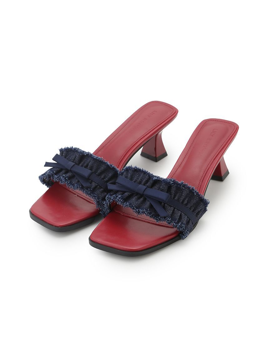 LILY BROWN「フリンジリボンミュールサンダル」|サンダル|