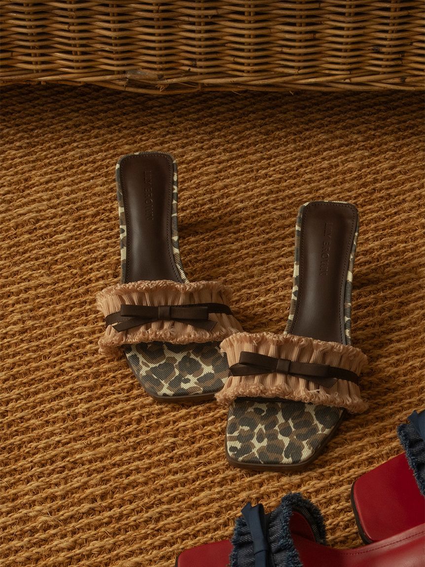 LILY BROWN「フリンジリボンミュールサンダル」|サンダル|BRW