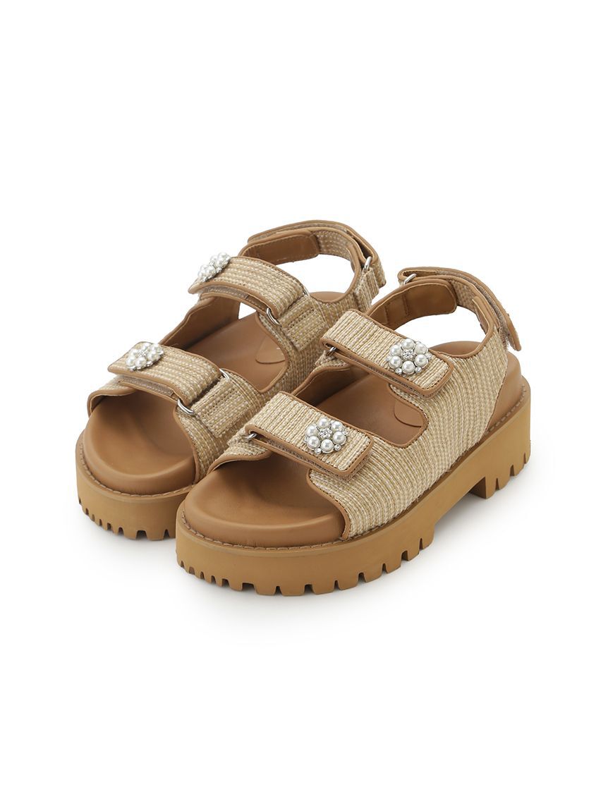 LILY BROWN「[L.B CANDY STOCK]ビジュープラットフォームサンダル」|サンダル|