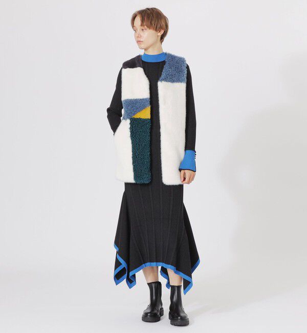  「ブロッキングファーコンビベスト」|ブルゾン・スタジャン|