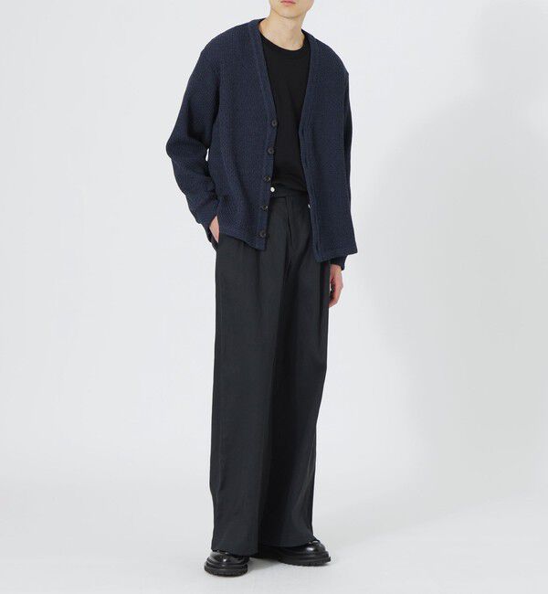  「2タックブラックバギーデニム」|デニム|