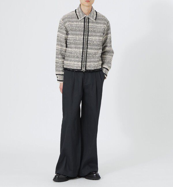  「2タックブラックバギーデニム」|デニム|