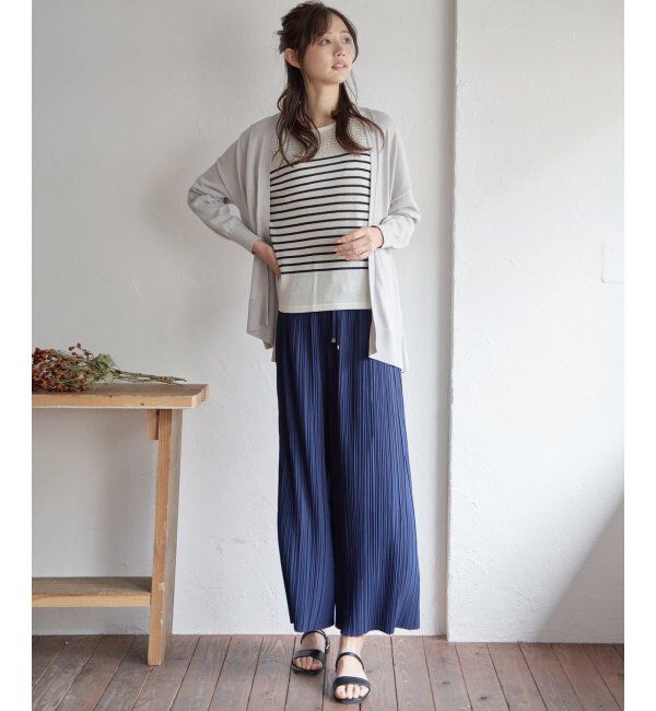 ikka「さらっとプリーツワイドパンツ」|その他|