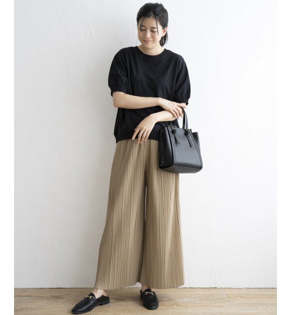 ikka「さらっとプリーツワイドパンツ」|その他|