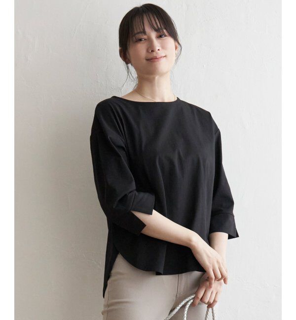 ikka「梨地ジョーゼットプルオーバー」|その他|ブラック