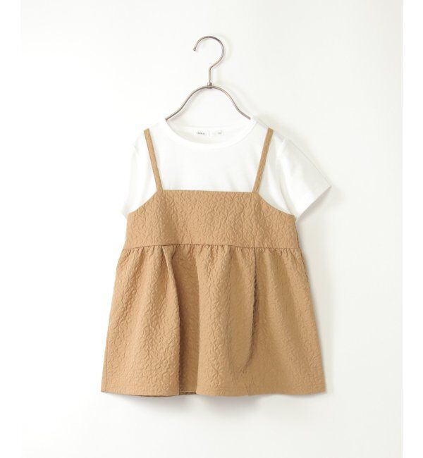 ikka kids「フクレジャガードキャミドッキングプルオーバー（120~160cm）」|シャツ・ブラウス|ベージュ