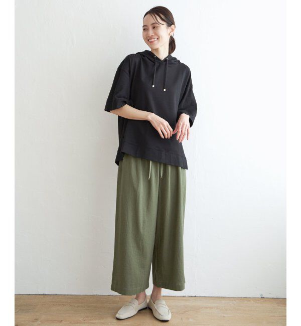 ikka「コットンUSA鹿の子パーカー」|パーカー|