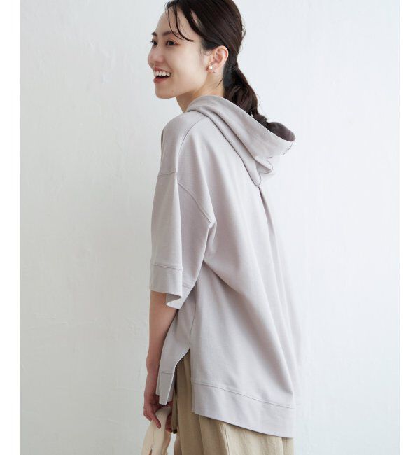 ikka「コットンUSA鹿の子パーカー」|パーカー|