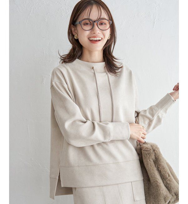 ikka「【親子おそろい】GOKU楽フェイクスエードスピンドルプルオーバー」|パーカー|