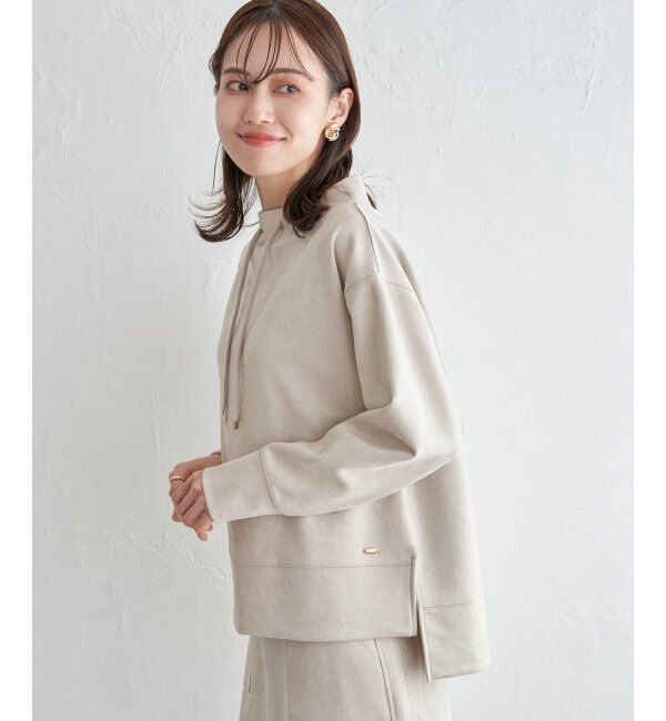 ikka「【親子おそろい】GOKU楽フェイクスエードスピンドルプルオーバー」|パーカー|