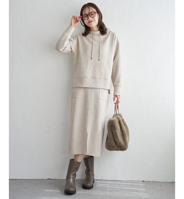 ikka「【親子おそろい】GOKU楽フェイクスエードスピンドルプルオーバー」|パーカー|