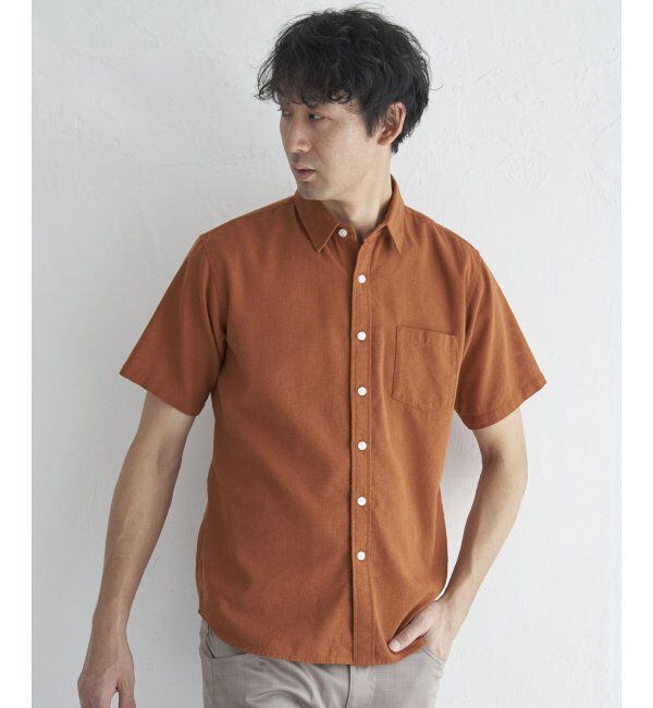 ikka「パナマレギュラーカラーシャツ」|シャツ・ブラウス|オレンジ
