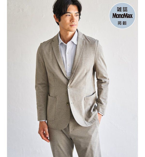 IKKA LOUNGE「【雑誌MonoMax4月号掲載】GOKU楽ワークポンチジャケット「小泉孝太郎さん着用モデル」」|テーラードジャケット|ベージュ
