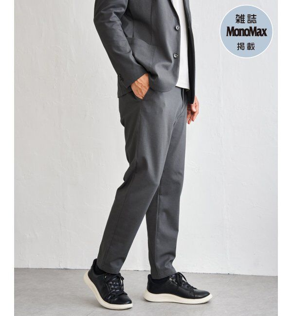 IKKA LOUNGE「【雑誌MonoMax4月号掲載】GOKU楽ワークポンチイージーパンツ「小泉孝太郎さん着用モデル」」|スラックス|チャコール