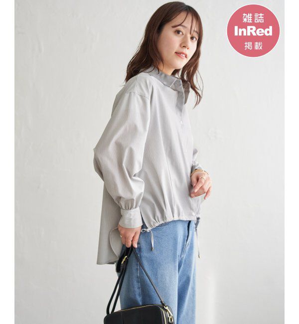 ikka「【雑誌InRed4月号掲載】ドロストロングテールシャツ【親子コーデ】」|シャツ・ブラウス|グレー