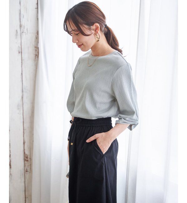 IKKA LOUNGE「ジャガードホイップスリーブプルオーバー」|Tシャツ・カットソー|