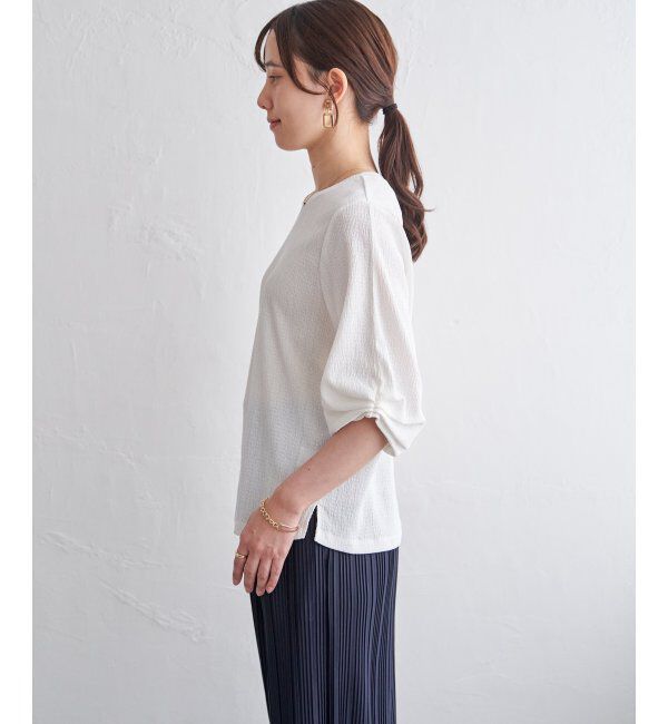 IKKA LOUNGE「ジャガードホイップスリーブプルオーバー」|Tシャツ・カットソー|