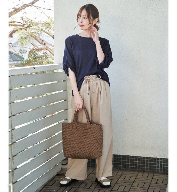 IKKA LOUNGE「ジャガードホイップスリーブプルオーバー」|Tシャツ・カットソー|