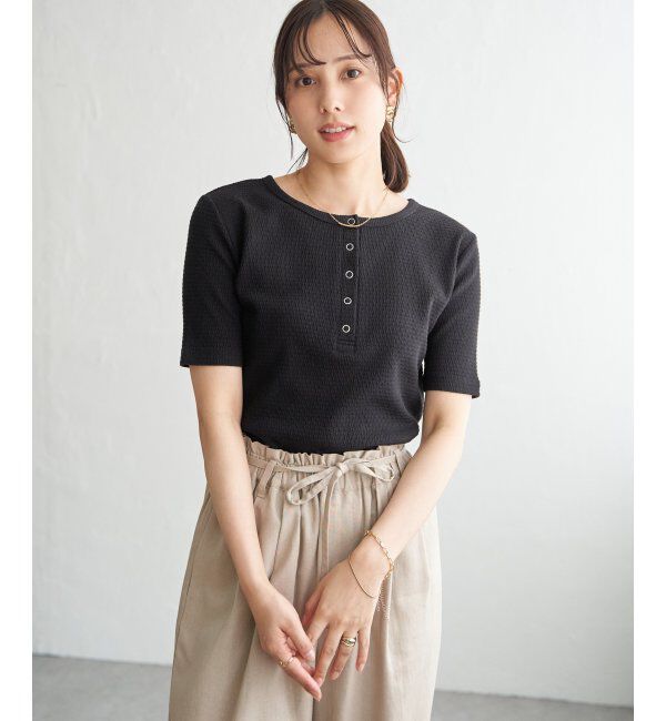 ikka「前後2WAYヘンリーネックプルオーバー」|Tシャツ・カットソー|