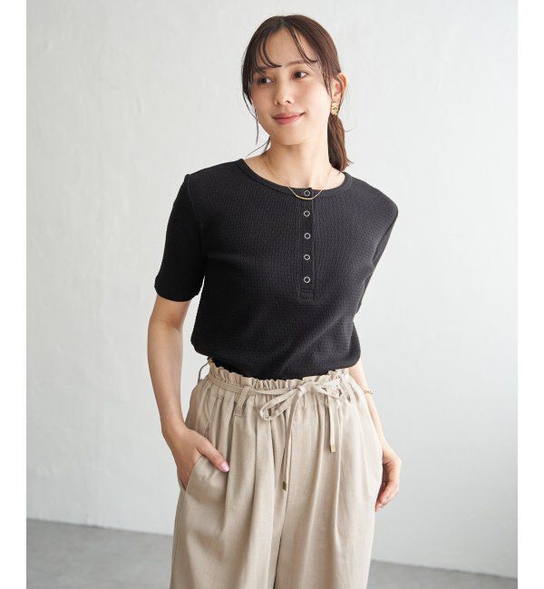 ikka「前後2WAYヘンリーネックプルオーバー」|Tシャツ・カットソー|