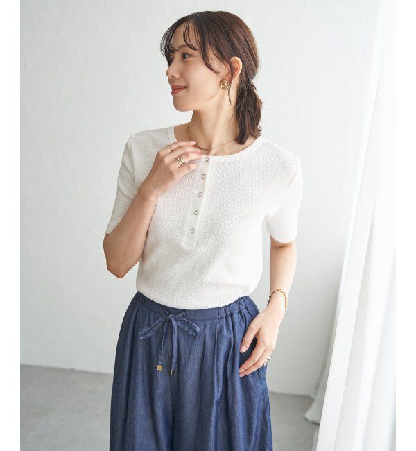 ikka「前後2WAYヘンリーネックプルオーバー」|Tシャツ・カットソー|