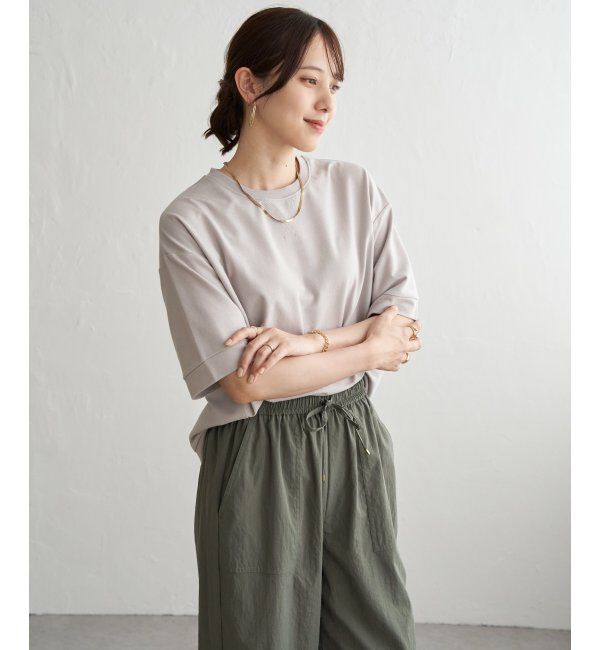 ikka「冷感スウェットライク半袖プルオーバー」|Tシャツ・カットソー|ライトグレー