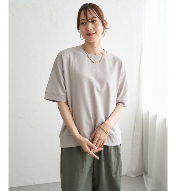 ikka「冷感スウェットライク半袖プルオーバー」|Tシャツ・カットソー|