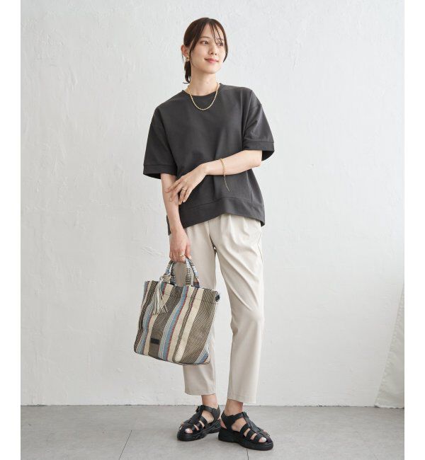 ikka「冷感スウェットライク半袖プルオーバー」|Tシャツ・カットソー|