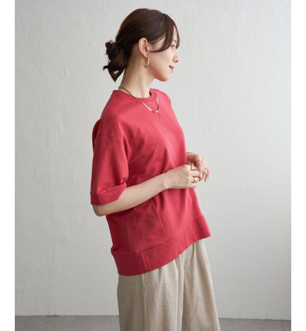 ikka「冷感スウェットライク半袖プルオーバー」|Tシャツ・カットソー|