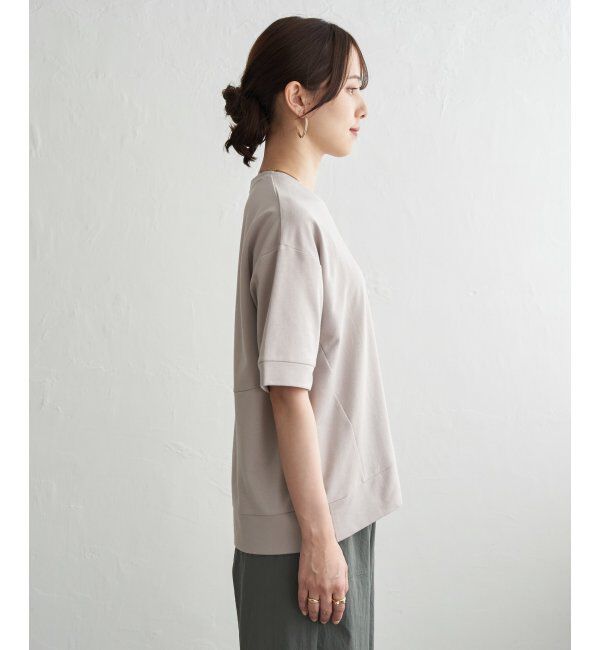 ikka「冷感スウェットライク半袖プルオーバー」|Tシャツ・カットソー|