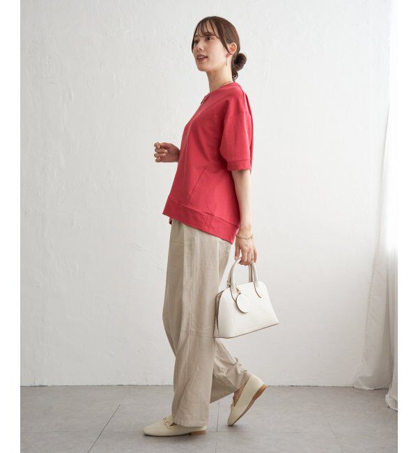 ikka「冷感スウェットライク半袖プルオーバー」|Tシャツ・カットソー|