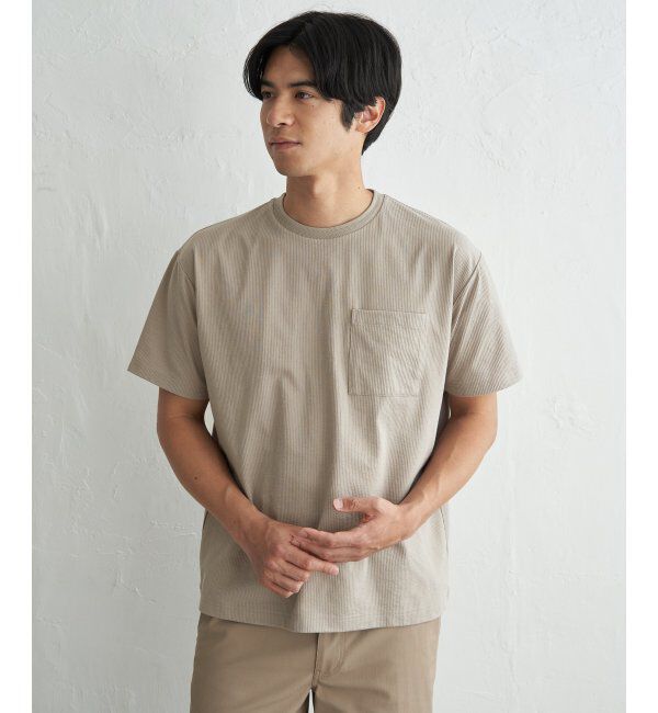 ikka「冷感DRYサッカーポケットTシャツ」|Tシャツ・カットソー|