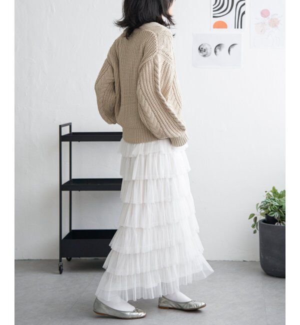 VENCE share style「ケーブルショートカーディガン」|カーディガン|