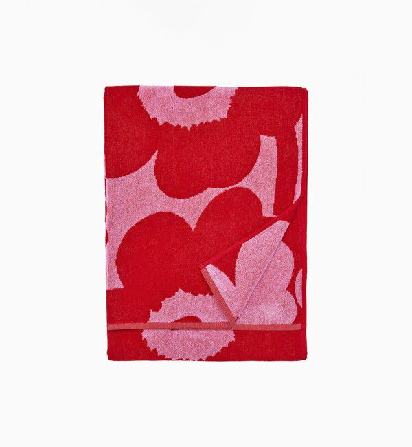 Marimekko「Unikko バスタオル」|タオル|レッド&times;ピンク