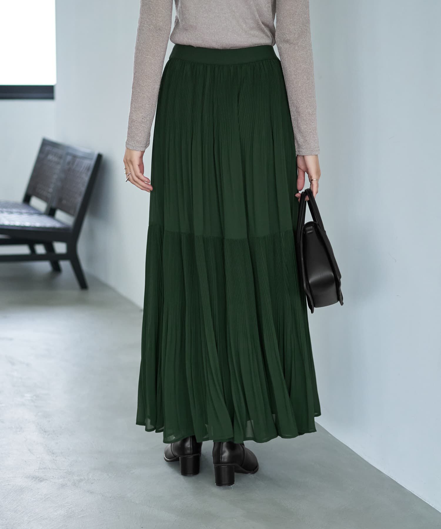STYLE DELI「シフォンジョーゼットMIXプリーツスカート」|スカート|