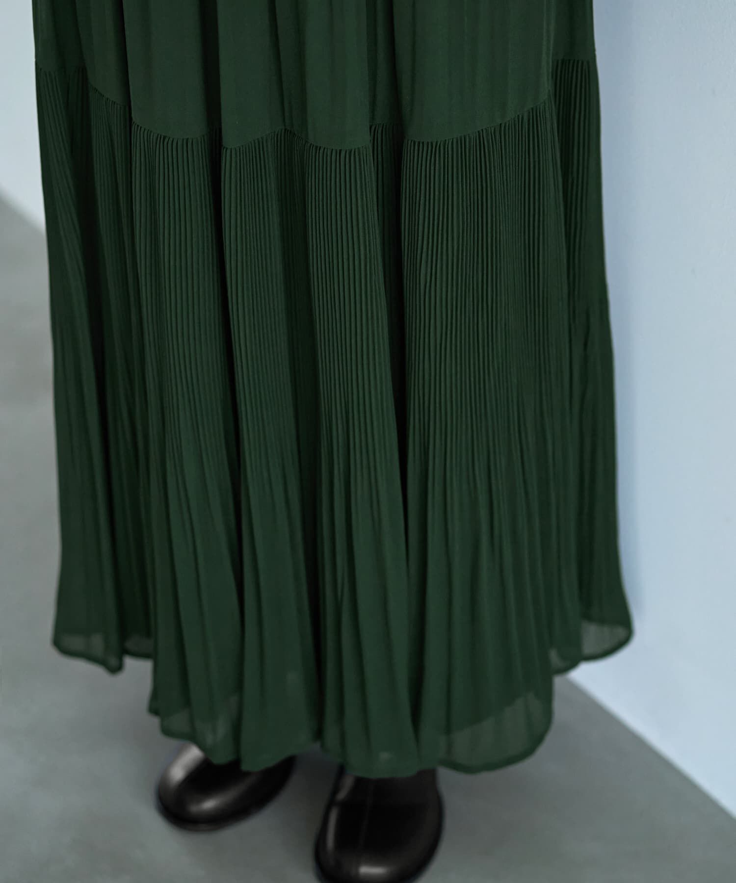 STYLE DELI「シフォンジョーゼットMIXプリーツスカート」|スカート|