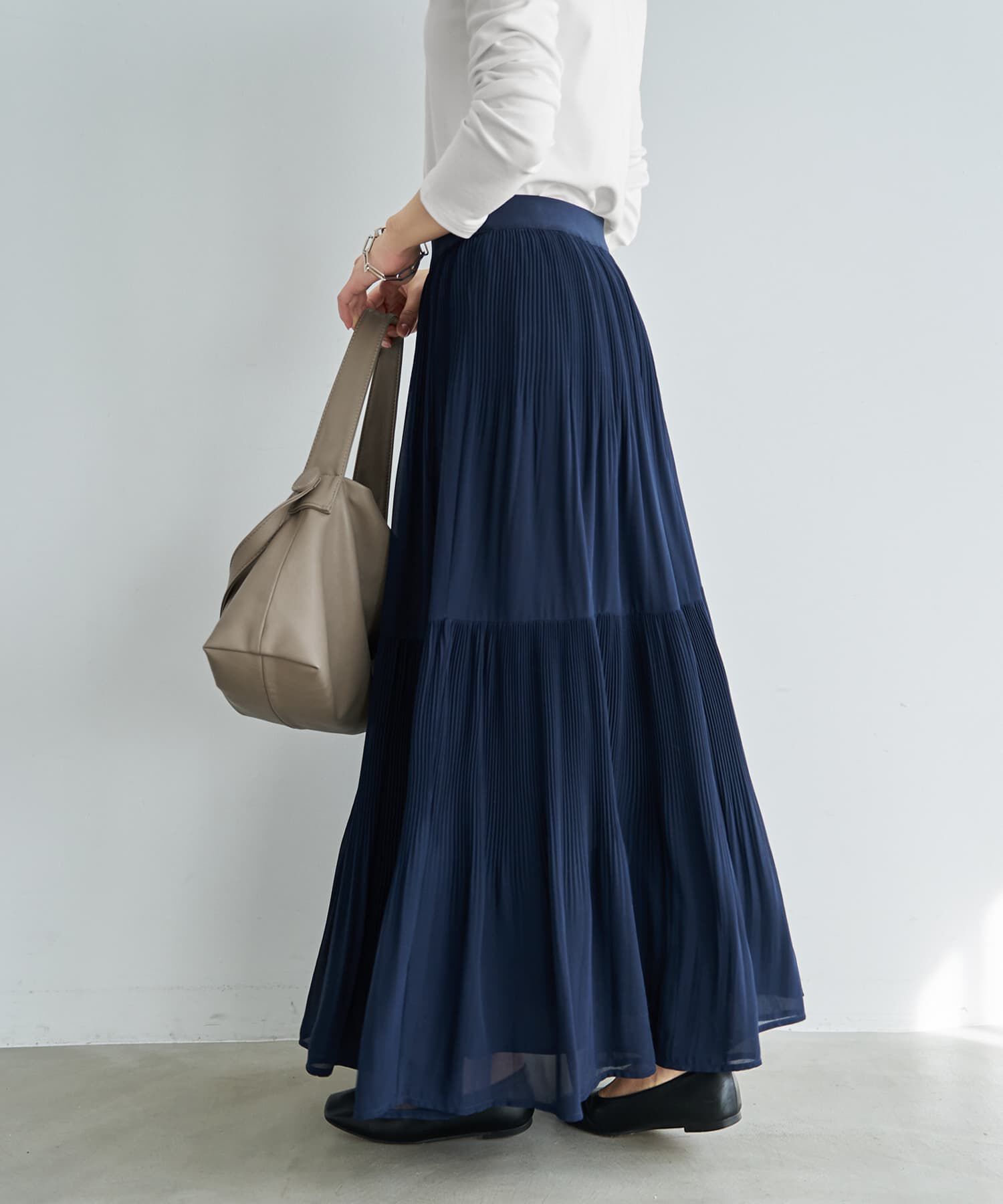 STYLE DELI「シフォンジョーゼットMIXプリーツスカート」|スカート|