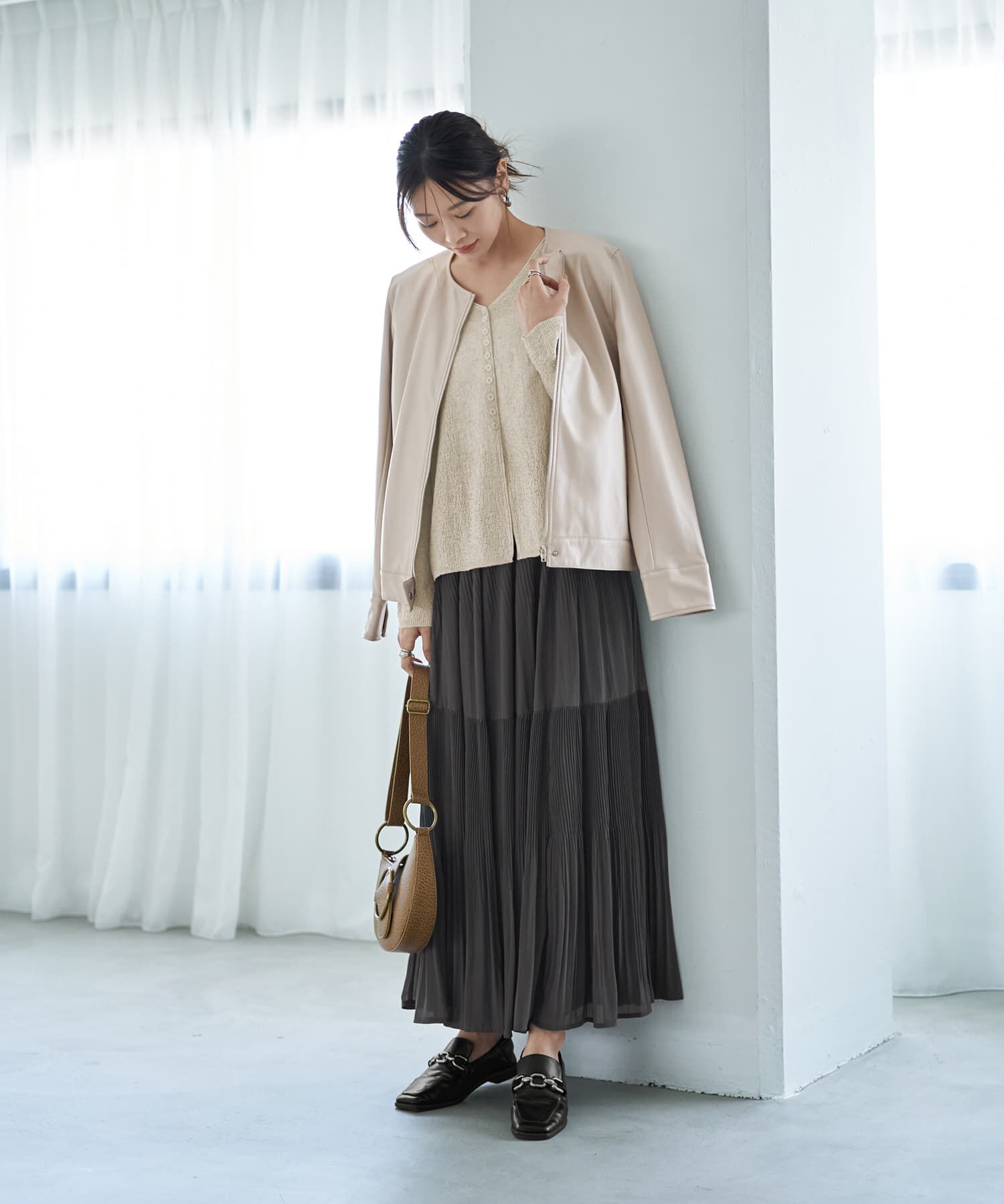 STYLE DELI「シフォンジョーゼットMIXプリーツスカート」|スカート|