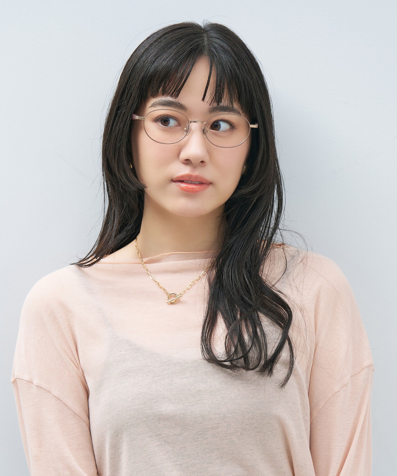  「オーバル型 メガネ｜上品で高級感のある 大人可愛いメガネ フェミニン レンズ交換券付き STANDARD MUSE」|メガネ|オレンジ