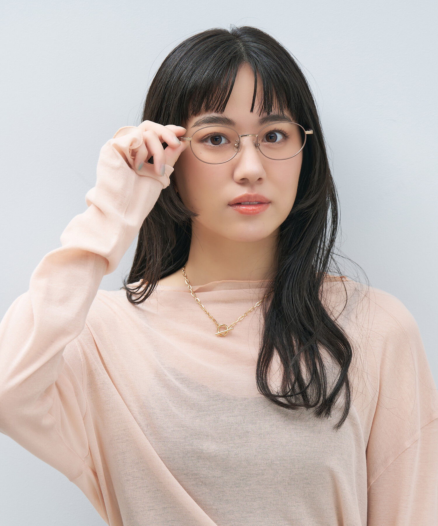  「オーバル型 メガネ｜上品で高級感のある 大人可愛いメガネ フェミニン レンズ交換券付き STANDARD MUSE」|メガネ|