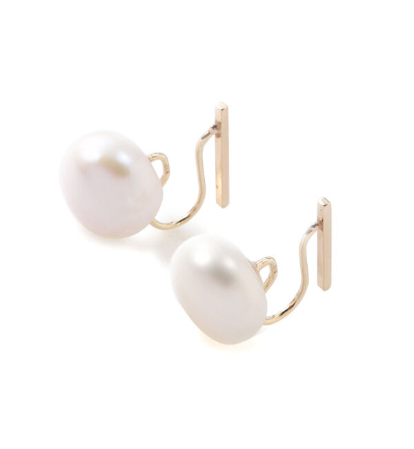 JUPITER「【シリーズ累計販売 1000点突破！】【K10】2way淡水パール&times;バーイヤリング/リバーシブル」|イヤリング|ゴールド