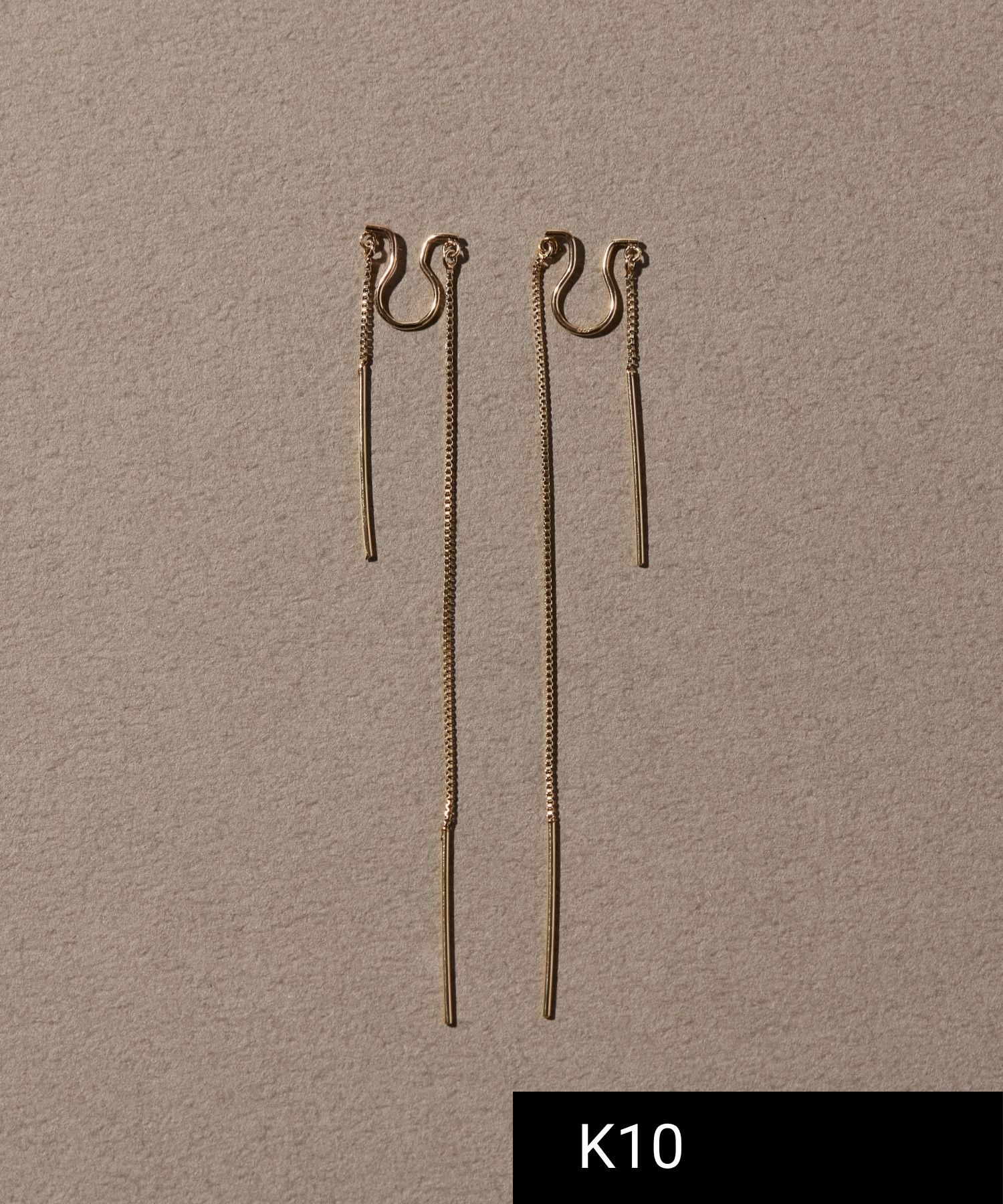 JUPITER「【K10】ベーシックチェーンイヤリング/ベネチアンチェーン」|イヤリング|ゴールド