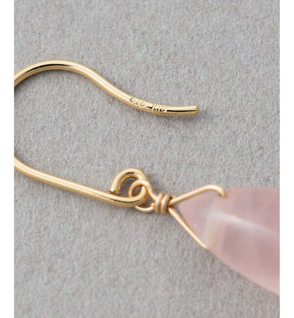 ete「[スウィングドロップ] K10 ナチュラルストーン ピアス」|ピアス|