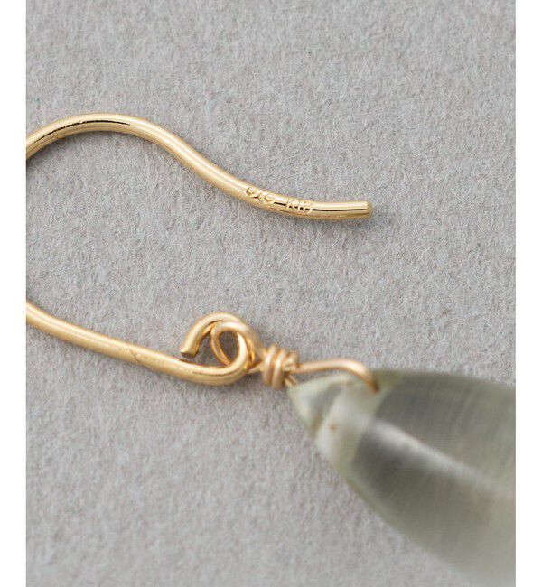 ete「[スウィングドロップ] K10 ナチュラルストーン ピアス」|ピアス|