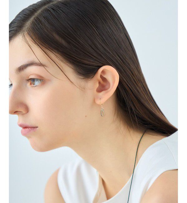 ete「[スウィングドロップ] K10 ナチュラルストーン ピアス」|ピアス|